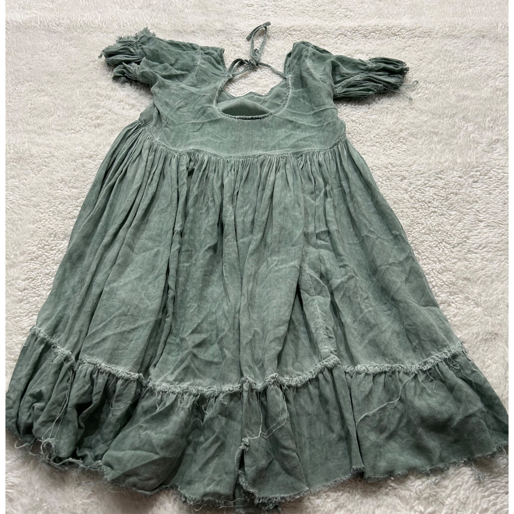 Sea Gypsies Womens Flare Dress in Jaidete Sage Green Sz XS Cottage Fairy Core - Picture 3 of 7